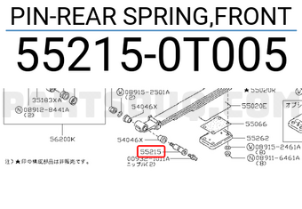 Nissan 552150T005 PIN-REAR SPRING,FRONT