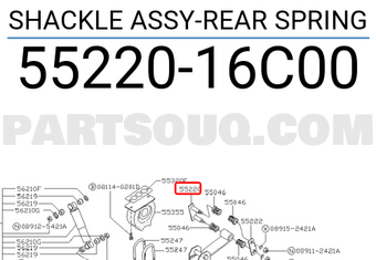 Nissan 5522016C00 SHACKLE ASSY-REAR SPRING