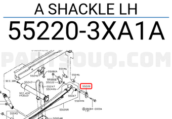 Nissan 552203XA1A A SHACKLE LH