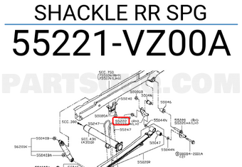 Nissan 55221VZ00A SHACKLE RR SPG