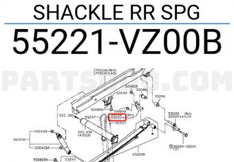 Nissan 55221VZ00B SHACKLE RR SPG