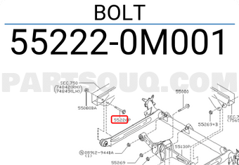 Nissan 552220M001 BOLT