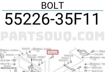 Nissan 5522635F11 BOLT