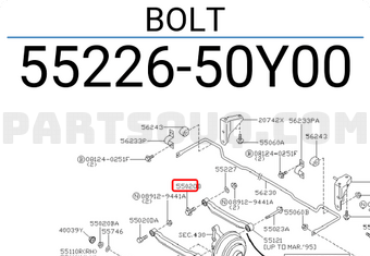 Nissan 5522650Y00 BOLT
