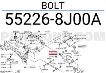 Nissan 552268J00A BOLT