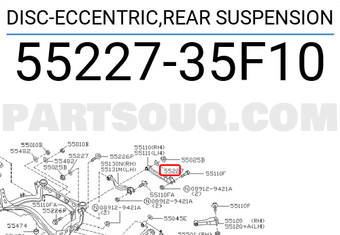 Nissan 5522735F10 DISC-ECCENTRIC,REAR SUSPENSION
