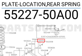 Nissan 5522750A00 PLATE-LOCATION,REAR SPRING
