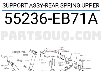 Nissan 55236EB71A SUPPORT ASSY-REAR SPRING,UPPER