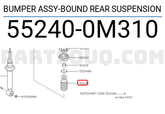 Nissan 552400M310 BUMPER ASSY-BOUND REAR SUSPENSION