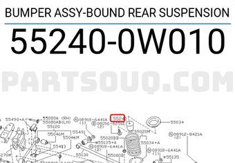 Nissan 552400W010 BUMPER ASSY-BOUND REAR SUSPENSION