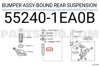 Nissan 552401EA0B BUMPER ASSY-BOUND REAR SUSPENSION