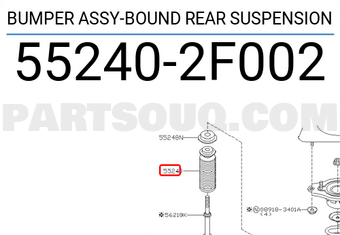 Nissan 552402F002 BUMPER ASSY-BOUND REAR SUSPENSION