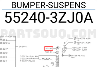 Nissan 552403ZJ0A BUMPER-SUSPENS