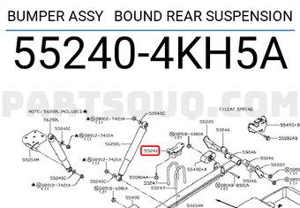 Nissan 552404KH5A BUMPER ASSY BOUND REAR SUSPENSION