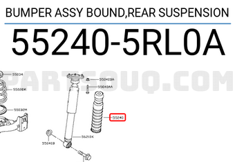 Nissan 552405RL0A BUMPER ASSY BOUND,REAR SUSPENSION