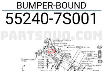 Nissan 552407S001 BUMPER-BOUND
