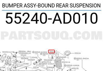 Nissan 55240AD010 BUMPER ASSY-BOUND REAR SUSPENSION