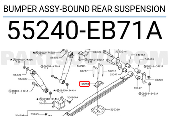 Nissan 55240EB71A BUMPER ASSY-BOUND REAR SUSPENSION