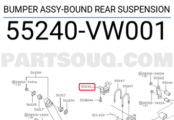 Nissan 55240VW001 BUMPER ASSY-BOUND REAR SUSPENSION