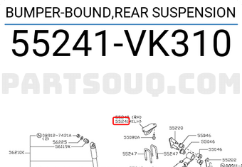 Nissan 55241VK310 BUMPER-BOUND,REAR SUSPENSION