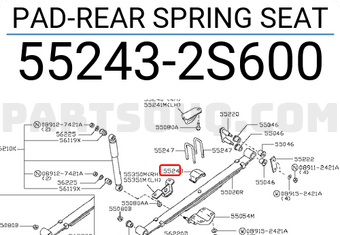 Nissan 552432S600 PAD-REAR SPRING SEAT