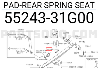 Nissan 5524331G00 PAD-REAR SPRING SEAT