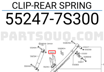 Nissan 552477S300 CLIP-REAR SPRING