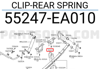 Nissan 55247EA010 CLIP-REAR SPRING