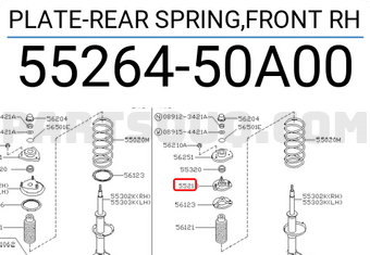 Nissan 5526450A00 PLATE-REAR SPRING,FRONT RH