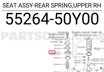 Nissan 5526450Y00 SEAT ASSY-REAR SPRING,UPPER RH