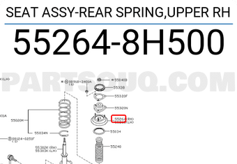 Nissan 552648H500 SEAT ASSY-REAR SPRING,UPPER RH
