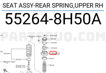 Nissan 552648H50A SEAT ASSY-REAR SPRING,UPPER RH