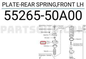Nissan 5526550A00 PLATE-REAR SPRING,FRONT LH