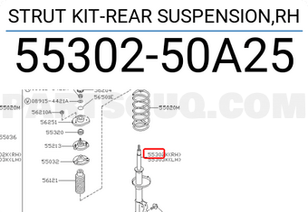 Nissan 5530250A25 STRUT KIT-REAR SUSPENSION,RH