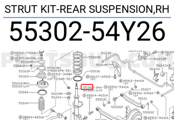 Nissan 5530254Y26 STRUT KIT-REAR SUSPENSION,RH