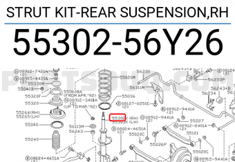 Nissan 5530256Y26 STRUT KIT-REAR SUSPENSION,RH