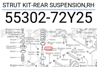 Nissan 5530272Y25 STRUT KIT-REAR SUSPENSION,RH