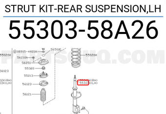 Nissan 5530358A26 STRUT KIT-REAR SUSPENSION,LH