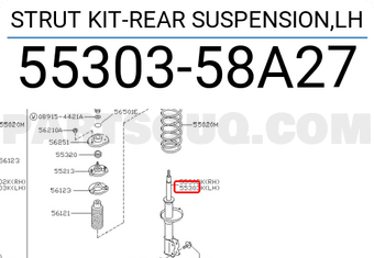 Nissan 5530358A27 STRUT KIT-REAR SUSPENSION,LH