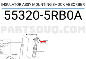 Nissan 553205RB0A INSULATOR ASSY MOUNTING,SHOCK ABSORBER