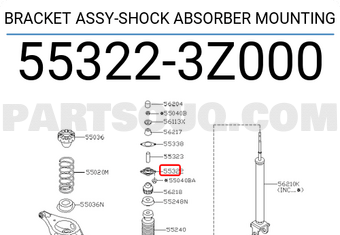Nissan 553223Z000 BRACKET ASSY-SHOCK ABSORBER MOUNTING