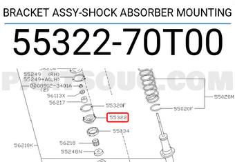 Nissan 5532270T00 BRACKET ASSY-SHOCK ABSORBER MOUNTING