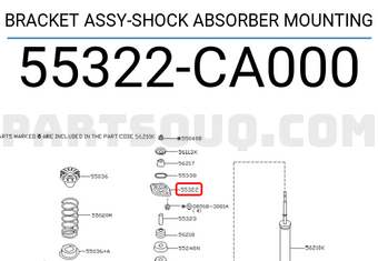Nissan 55322CA000 BRACKET ASSY-SHOCK ABSORBER MOUNTING