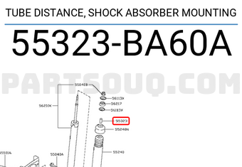 Nissan 55323BA60A TUBE DISTANCE, SHOCK ABSORBER MOUNTING