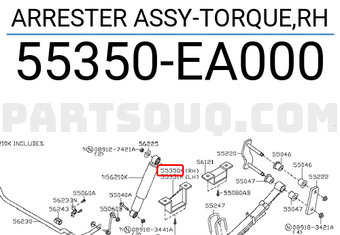 Nissan 55350EA000 ARRESTER ASSY-TORQUE,RH