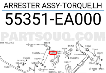 Nissan 55351EA000 ARRESTER ASSY-TORQUE,LH