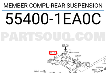 Nissan 554001EA0C MEMBER COMPL-REAR SUSPENSION