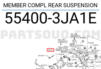 Nissan 554003JA1E MEMBER COMPL REAR SUSPENSION