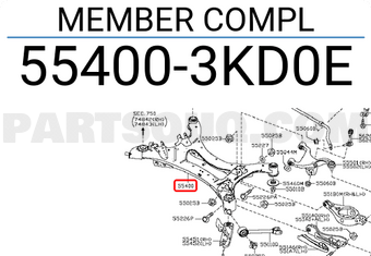 Nissan 554003KD0E MEMBER COMPL