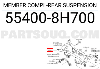 Nissan 554008H700 MEMBER COMPL-REAR SUSPENSION